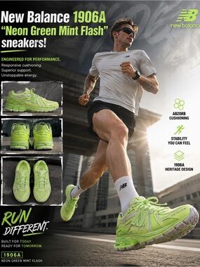 New! New Balance 1906A "Neon Green Mint Flash” sneakers!🔥
